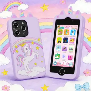 Best Birthday Gift! Kids Smartphone with Dual AI Camera & 51 Learning Games, Unicorn Toy Phone for Girls Ages 3-9