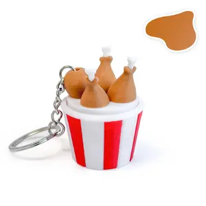3D Printed Chicken Popcorn Fries Clicker, Axis Button Stress Relief Toy, Keychain Pendant, Keychain Attachment, Fun Unisex Accessory