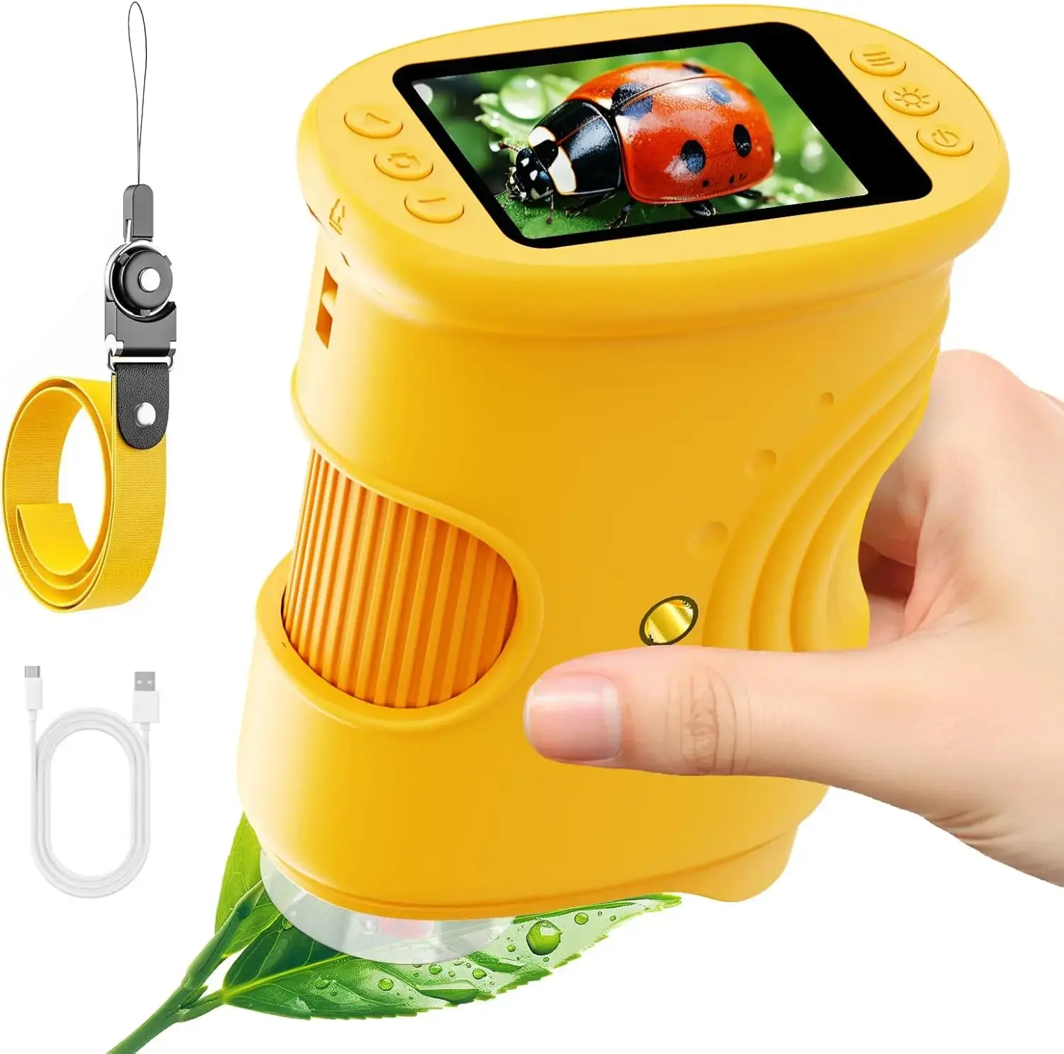 Portable Kids Microscope – 1000X Magnification Digital Microscope with IPS Display for Educational Science Exploration NONE