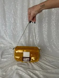 Pre-owned FENDI sequin body Shoulder Bags Satin Sequin 1997 Re Edition baguette
