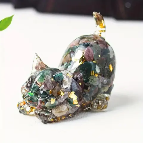 Cute Cat Design Decorative Figurine, 1 Count Mini Household Collectible Home Decor Resin Ornament, Festival Decoration, Gifts for Family and Friends, Resin Animal Sculptures