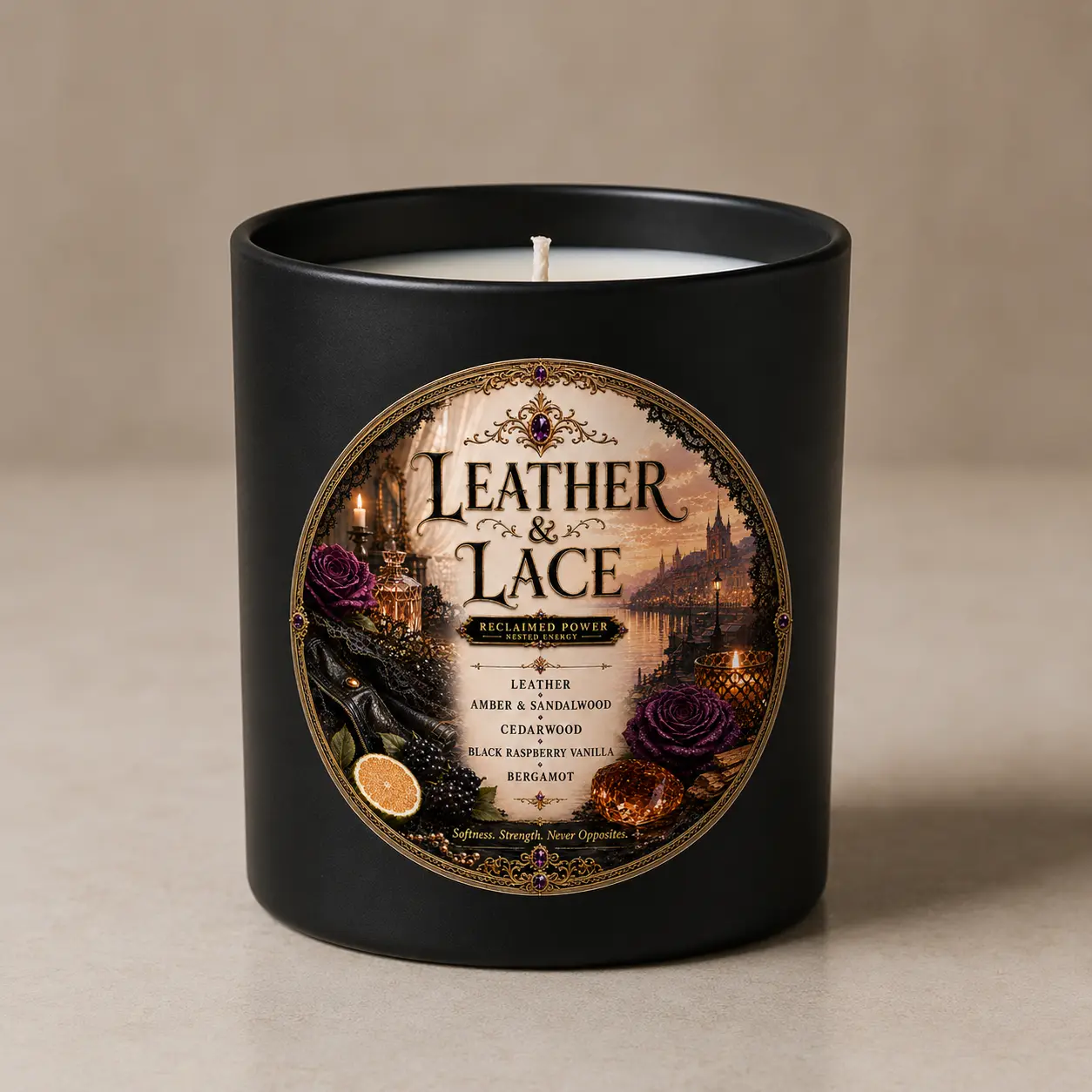 Leather & Lace Candle | Reclaimed Power Collection | Luxury Handmade Candle | Preorder