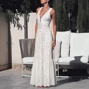 FLAXMAKER Women's V Neck White Laser Cut One Piece Swimsuit and Matching Skirt Set Beachwear Swimdress Bathing Suit woman Swimwear Tummy Control Swimsuit Swim Dress Bathing Suit Stylish Beachwear#Summervibes,summervibes