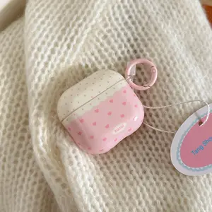 Polka Dot Heart Earphone Case for Apple AirPods Pro 2/pro/AirPods 4/AirPods 3/AirPods 2, Fashionable Women's Design, Simple Style