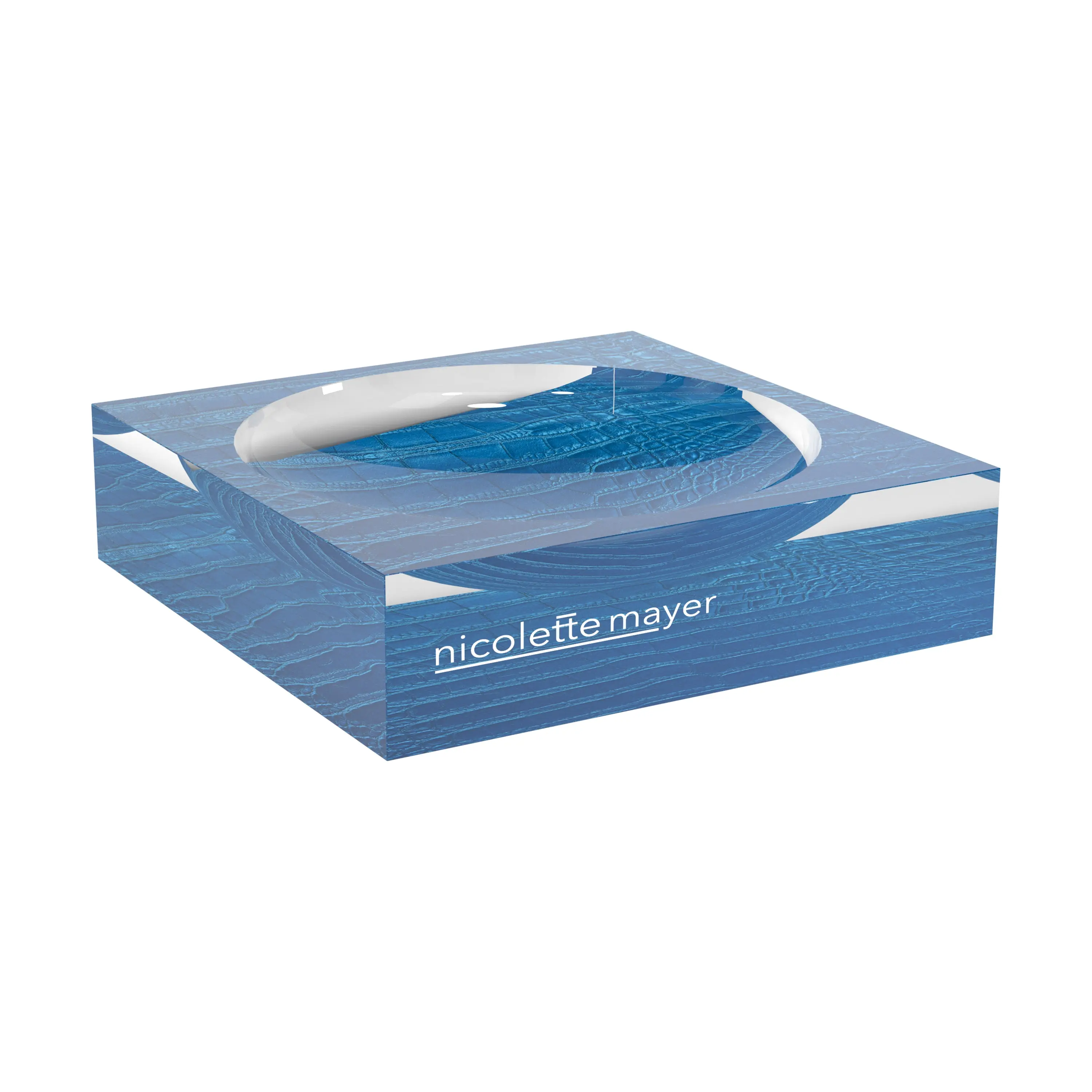 Crocodile Kyoto Blue Acrylic Candy Catchall Dish