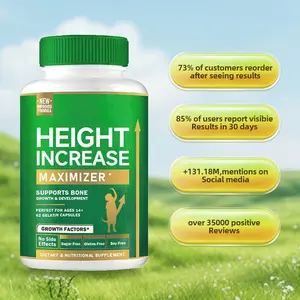 Height Increase Maximizer - Growth Capsules with Calcium & Vitamin D for Bone Strength - Natural Supplement for Ages 14+ - Supports Healthy Growth & Stress Management