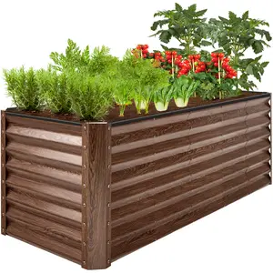 Best Choice Products 8x2x2ft Raised Metal Outdoor Garden Bed for Flowers Vegetables Herbs