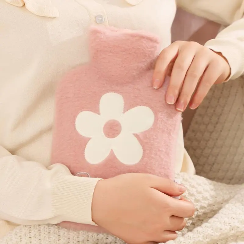 Hot Water Bag (1 Piece), Hot Water Injection Bag With Plush Cover, Hot Water Warmer Bag For Winter, Home Items, Winter Heating Supplies For Home And Office