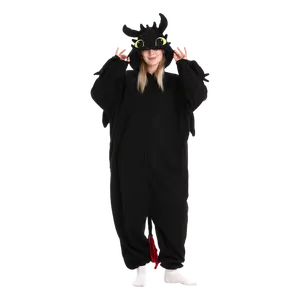 Unisex Cute Dragon  Animal Onesie Pajamas Sleepwear Dragon Halloween Party Costumes Fabric Womenswear christmas pajamas Plush Unisex