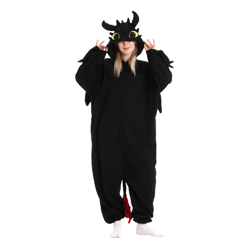 Dressfan Combinaison Dragon Onesie - Pyjama Cosplay Adulte Enfant Pour Halloween Noël