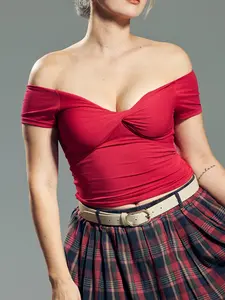 Twist Off The Shoulder Short Sleeve