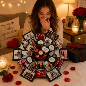 Explosion Gift Box DIY Photo Album Surprise Box for Anniversary, Birthday & Valentine’s Day Gifts