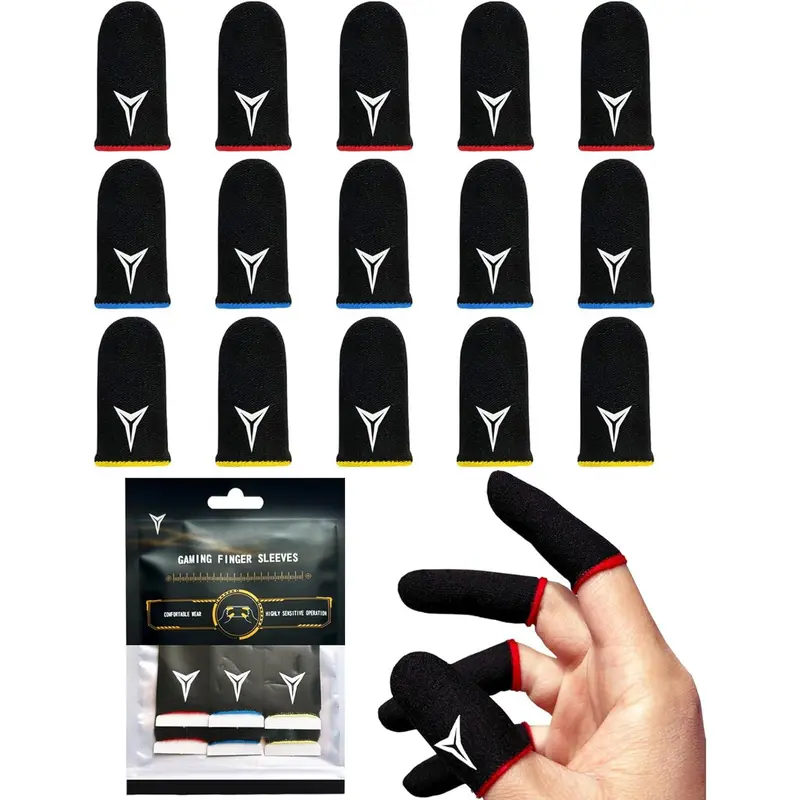 15 Pcs Screen PUBG Gaming Finger Sleeve Game Controller Mobile Sweatproof Gloves, Compatible with codm and Free Fire