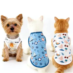 3-Piece Cute Pet Summer Vest Set Outfits, Cat & Dog T-Shirt, Lightweight Breathable Design, Adorable Style for Walking, Photography, Home Use, Clothes