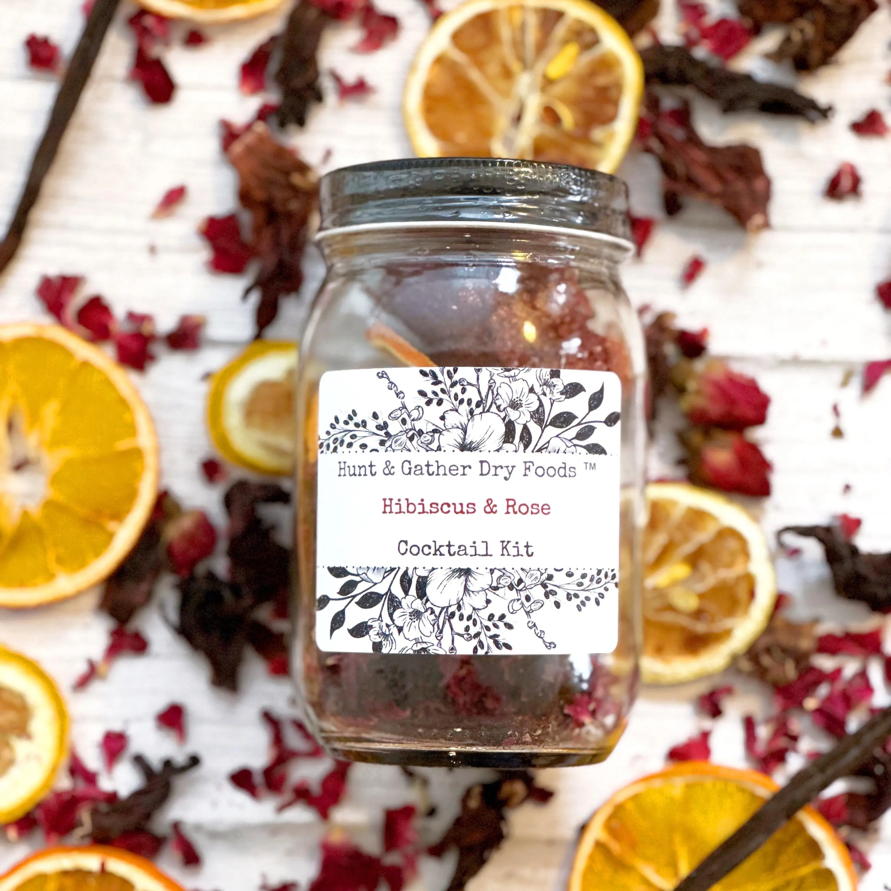 Hibiscus & Rose Cocktail kit for home cocktails, mocktails & gatherings