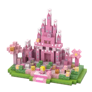 Pink Castle 100PCS Magnetic Building Blocks Easy To Assemble On Sale Ideal Gifting Scenarios Gift HD UV Print Set Magnetic Tiles for Holiday and Birthday Gifts