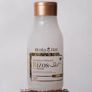 Menta Hair Natural Gelatin for Curls with Keravis X550ml - Gel for Rizzos with Movement - 550ml Bottle - Haircare