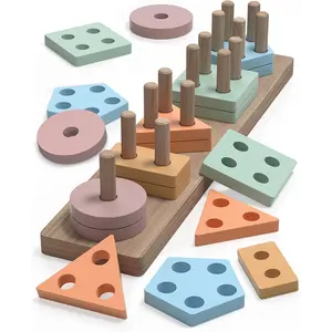Toys for 1 2 Year Old Girl and Boy Birthday Gifts, Shape Sorter Wooden Toys for Toddlers Age 1-3 2-4, Learning Educational Sensory Stacking Easter Basket Stuffers Toy Toddler Puzzles
