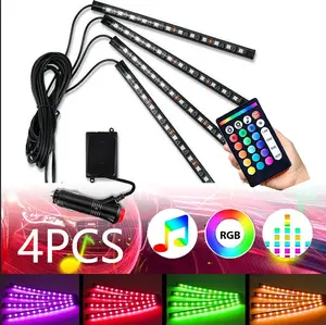 Car LED Lights, Remote Control with Car Interior Lights, RGB Inside Car Lights, 48 LEDs Lights with Cigarette Lighter, Car Accessories Gifts for Women Men