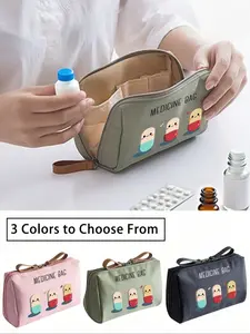 Portable Medicine Bag, Compact Pill Organizer, Travel - Friendly Medication Storage For Daily/Outdoor/Travel, Essential For Health - Conscious & On - The - Go Users, Must - Have Medical Accessory，Multi Functional Fabric Small Medicine Bag, Portable And