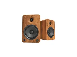 Kanto YU6 Powered Speakers with Bluetooth and Built-in Phono Preamp | 200W Peak Power | 1" Silk Dome Tweeter and 5.25" Kevlar Driver | Auto Standby and Startup | Remote Included | Pair | Walnut