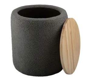 Lavish Home Storage Ottoman Teddy Fabric Upholstered Ottoman