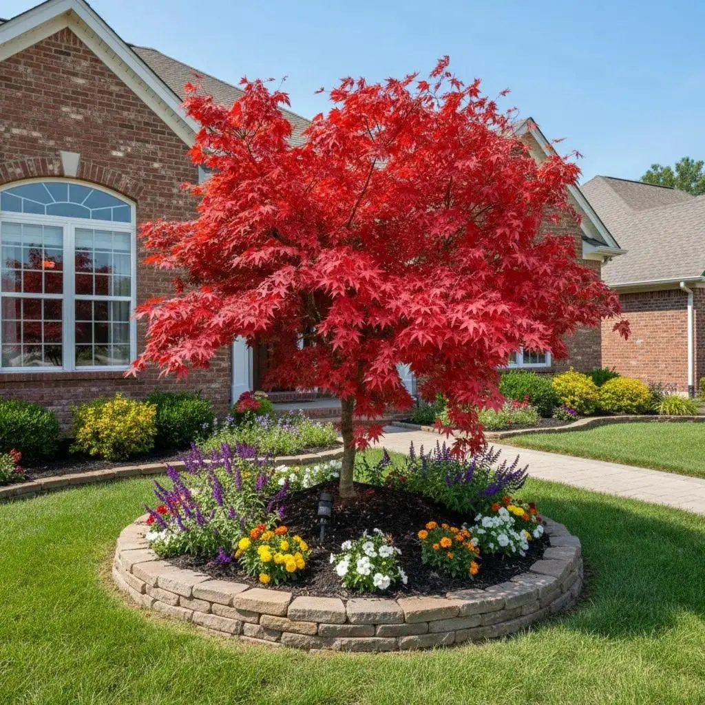 50 Japanese Maple Red Seeds - Compact Ornamental Tree Seeds with Attractive Leaf Shape, Bright Red Foliage for Home Gardens, Garden Borders