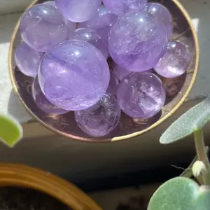 Super Shiny Deep Purple Amethyst Spheres