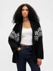 Gap Women's Wool-Blend Fair Isle Shawl Cardigan