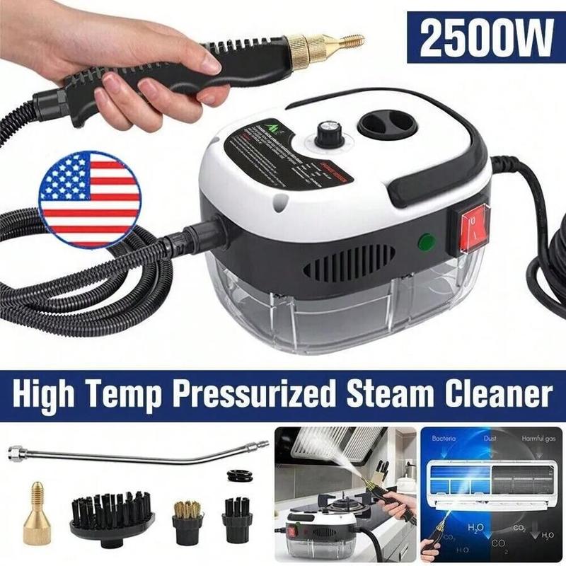 Handheld Steam Cleaner, 2500W Hand-Held High Pressure Portable Cleaning Machine With 3 Brush, High Temperature Steamer For Home Use, Kitchen, Furniture, Bathroom, Car (White)