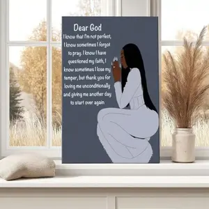 2D Flat Posters And Prints 1PC (Framed Frameless Poster Optional), Praying Women, Religious Scriptures, Religious Art Style Suitable For Bathroom, Halloween Decor, Labor Day, Canvas Wall Art, Artwork Wall Painting, Bedroom, Office