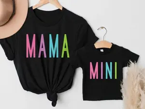 Mama and Mini Rainbow Shirts - Gift for Mom and Daughter, Matching Mommy and Me Outfits, mother daughter shirts valentines day gift_23 Womenswear Clothing Tshirts