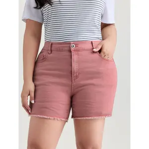 【Summer Turn-Up】BlOOMCHIC plus size Elastic Back Waistband Straight-Fit Denim Shorts [M-6X] 2026 Summer Pick for Mother's Day