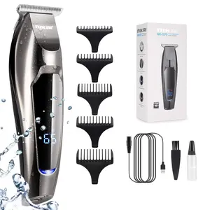 Dual Motor Digital Men's Hair Professional Cutting Kit Electric Rechargeable Beard Trimmer Cordless Low Noise for Baby Adult Daily Travel Use with Guide Combs Brush Runtime 90 min