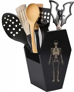 Skeleton Coffin Utensil Holder