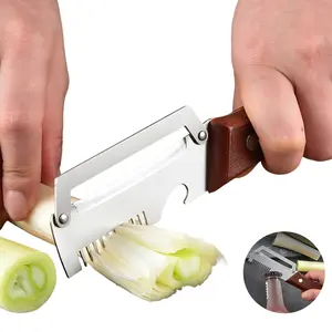 Vegetable Peeler with Wooden Handle and Bottle Opener, Stainless Steel Julienne Peeler, Multi Functional Kitchen Gadgets for Apple Fruit Orange Potato Carrot Pumpkin Papaya