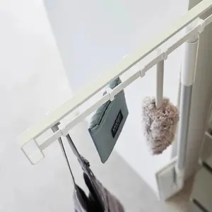 1pc Adjustable No Drill Adhesive Hook for Wall Mounting, Versatile Storage Solution for Kitchen and Bathroom, Pull-Out Design