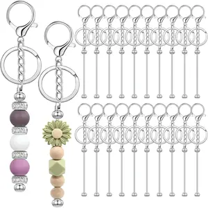 Beadable Keychain Bars Bulk Blank Creative Cute Keychains Bar for Beads Purse Keychains for Women Man