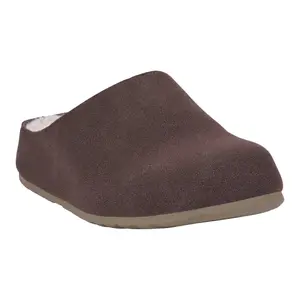 GC Shoes Women's Pax Brown Flat Round Toe Mule Slipper for Indoor Outdoor Summer  Shoes Soft Upper Plush Fleece Lining
