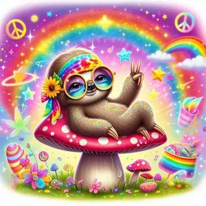 5D DIY Handmade Diamond Painting Kit, Rainbow Sloth Art Set, Full Round Drill Mosaic Craft, Home Decor Gift, Creative Needlework Hobby, Diamond Art Tools, Handmade Gifts