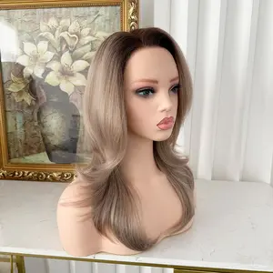 Lovestory Tommy 13x6 Lace Area Synthetic Lace Front Wigs Heat Resistant Glueless Ombre Color Wavy Style Layered Hair High Quality Free Part Natural Hairline for Any Occasions