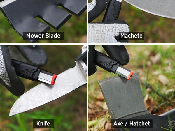 Fathers Day Gift SHARPAL 129N Multipurpose Knives Sharpener and Garden Tool Blade Sharpener for Knife, Lawn Mower Blade, Pruners, Axe, Loppers, Hedge Shears, Scissors, Machete