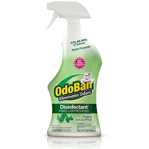 OdoBan 32 oz. Eucalyptus Multi-Purpose Disinfectant Spray, Odor Eliminator, Sanitizer, Fabric Freshener, Mold Control,shower, bathtub, litter box, pet bedding, basement, car interior, gym locker room, kitchen sink, toilet, carpet, rug, urine odor,pet odor