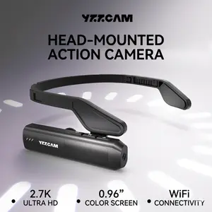 2.7K HD Head-Mounted Action Camera with Free 32GB Memory Card | Supports Wi-Fi Connection to Smartphone, 0.96-inch Color Screen, 12-Megapixel Camera, Built-in Battery, Ideal for Outdoor Motorcycle Riding