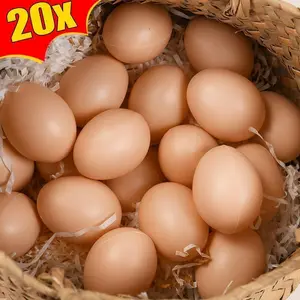 20/10Pcs Plastic Fake Eggs Kids Easter Party Gift Toys DIY Painting Craft Home Decoration Hen Hatching Nest Eggs Basket Filler