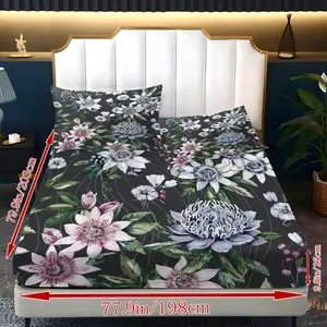 3pcs Small Fresh Flower Vine Man Bed Sheet Set, breathable and soft, suitable for all seasons, high-quality polyester fabric machine washable, birthday gift, suitable for bedroom, dormitory, hotel decoration, (including 1 bed sheet and 2 pillowcases) unfi