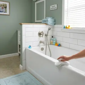 Foldable Bendable Scrubber Brush with Handle, Household Cleaning Supplies, Kitchen Sponge for Bathroom, Wall, Shoe, Car, Dish, Sink, Shower Cleaner Tool