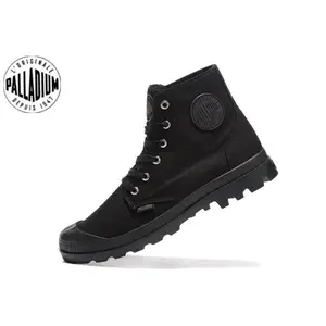 PALLADIUM Ankle Boots Round Toe Elastic Band Lace-up Canvas Rubber Sole Casual Footwear for Men Women Spring Autumn Plus Size 35-45 Closed Boy