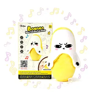 Banana Induction Rhythm Piano Toy for Toddlers, Smart Human Body Touch Musical Plush Toy, Electronic Interactive Learning Instrument, Sensory Educational Toys for Kids Boys Girls Ages 2+