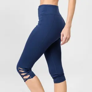 Women's Active Lattice Capri Cutout Workout Leggings